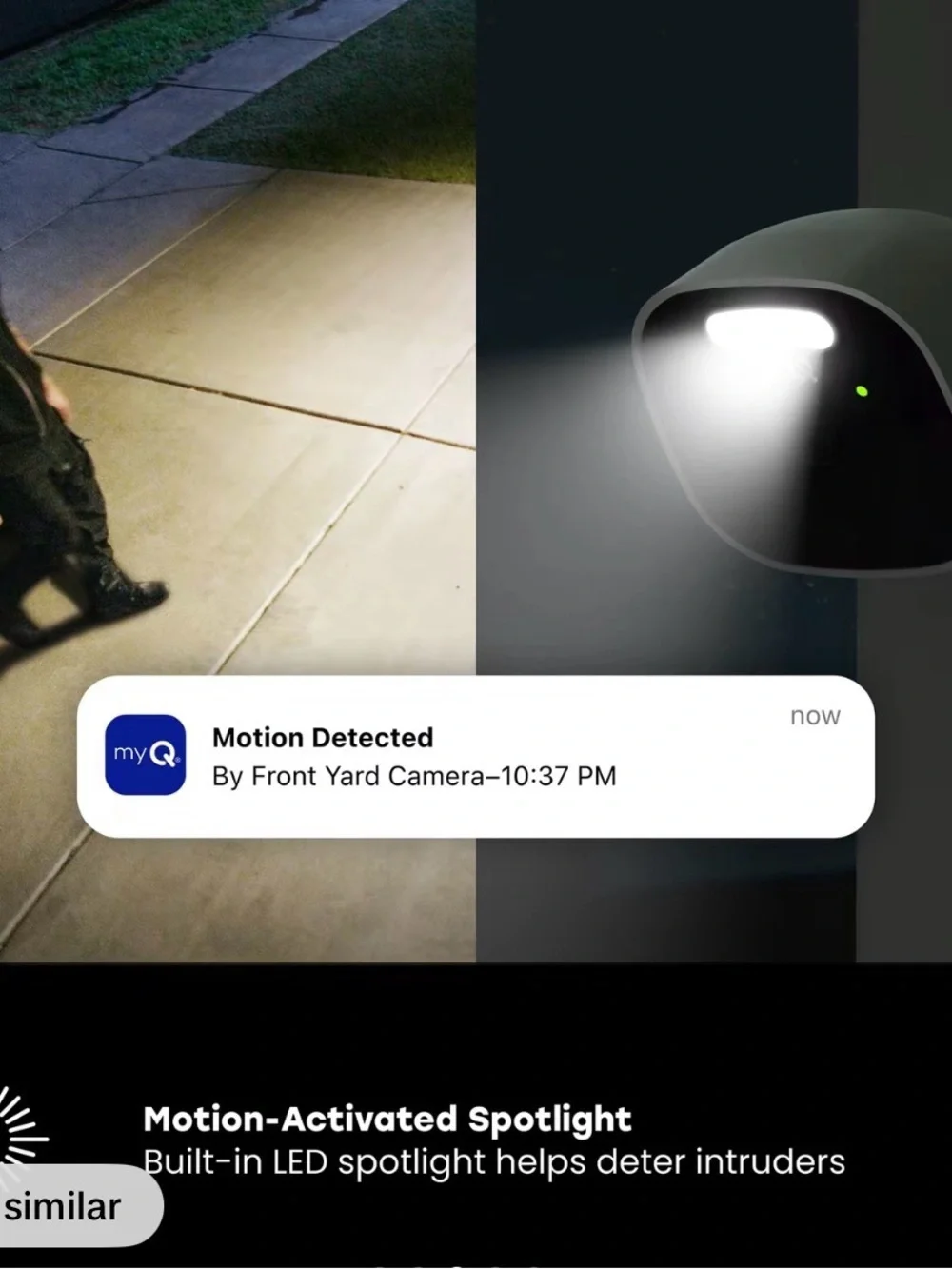 myQ Outdoor Battery Camera - White & Black